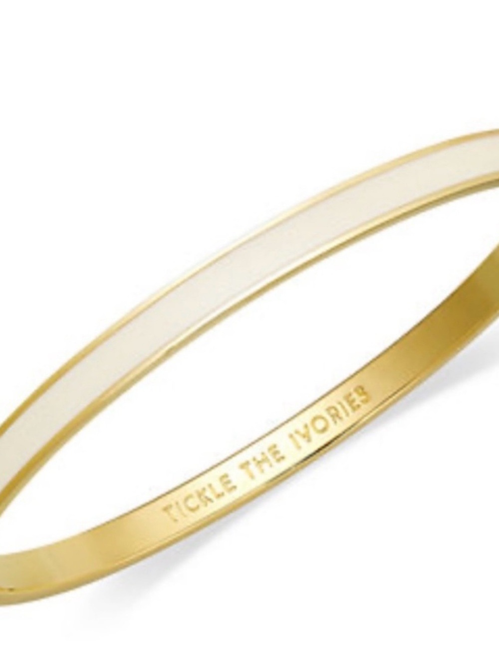♠️ Kate Spade New York Tickle the Ivories Gold and Ivory Enamel Bangle Bracelet